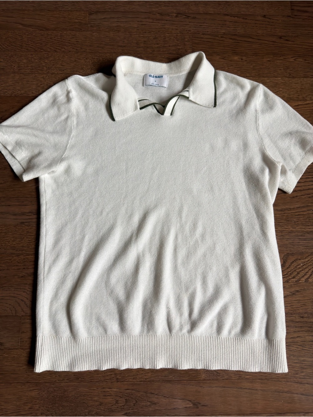 Old Navy Men's White Short-Sleeve Polo Shirt